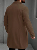 Men's Solid Color Long Sleeve Button-Front Overcoat