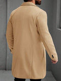 Men's Solid Color Long Sleeve Button-Front Overcoat