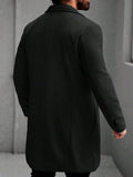 Men's Solid Color Long Sleeve Button-Front Overcoat