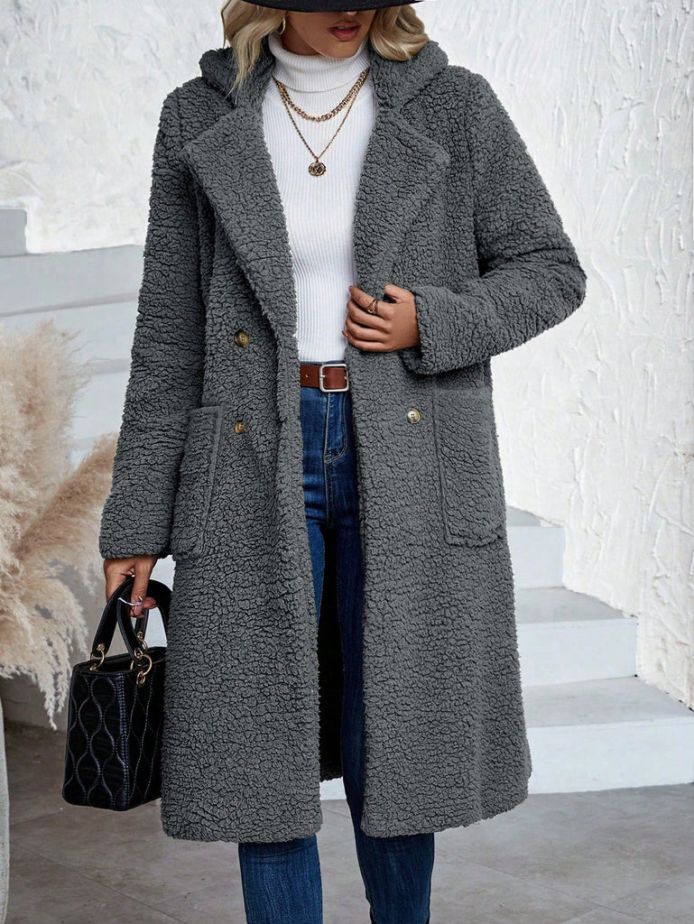 LUNE Warm Shearling Long Coat for Autumn and Winter