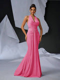 Elegant Glitter Draped Neck Mermaid Maxi Dress