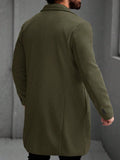 Men's Solid Color Long Sleeve Button-Front Overcoat