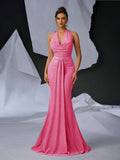 Elegant Glitter Draped Neck Mermaid Maxi Dress