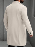 Men's Solid Color Long Sleeve Button-Front Overcoat