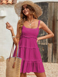Holidaya Solid Colorumbrella-Shaped Hem Style Strap Dress