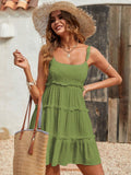 Holidaya Solid Colorumbrella-Shaped Hem Style Strap Dress